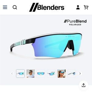 Running Active Blenders Pacer Polarized Sunglasses - ice blue blenders